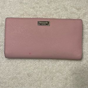 Authentic Kate Spade Saffiano Leather Bifold Staci Wallet Pink